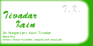 tivadar kain business card